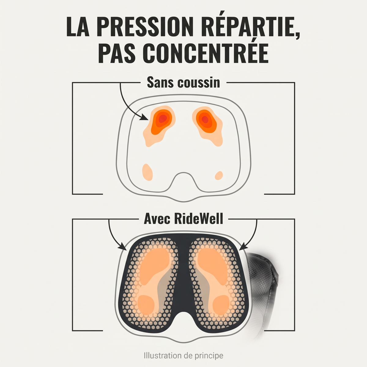 Illustration de la répartition de la pression